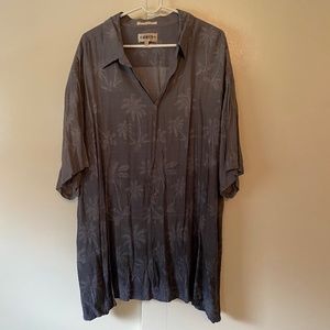 Grey Hawaiian Big /Tall Men's Casual Short Sleeve Shirt 3xl